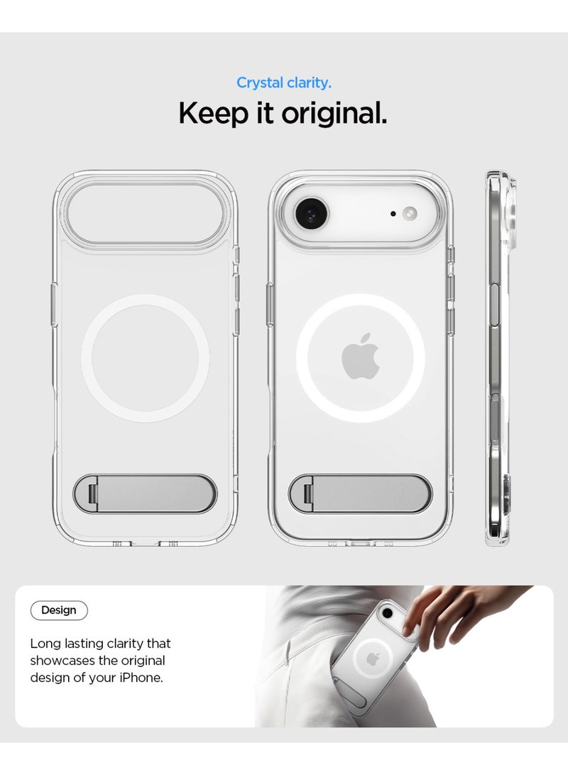 Spigen Ultra Hybrid S MagFit iPhone Air Case Cover MagSafe with Kickstand [TPU Covered Camera Control] - Clear White - Image 4