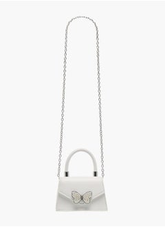 Flora Bella By Shoexpress Girls Pearl Embellished Crossbody Bag With Button Closure And Chain Strap  - Image 2