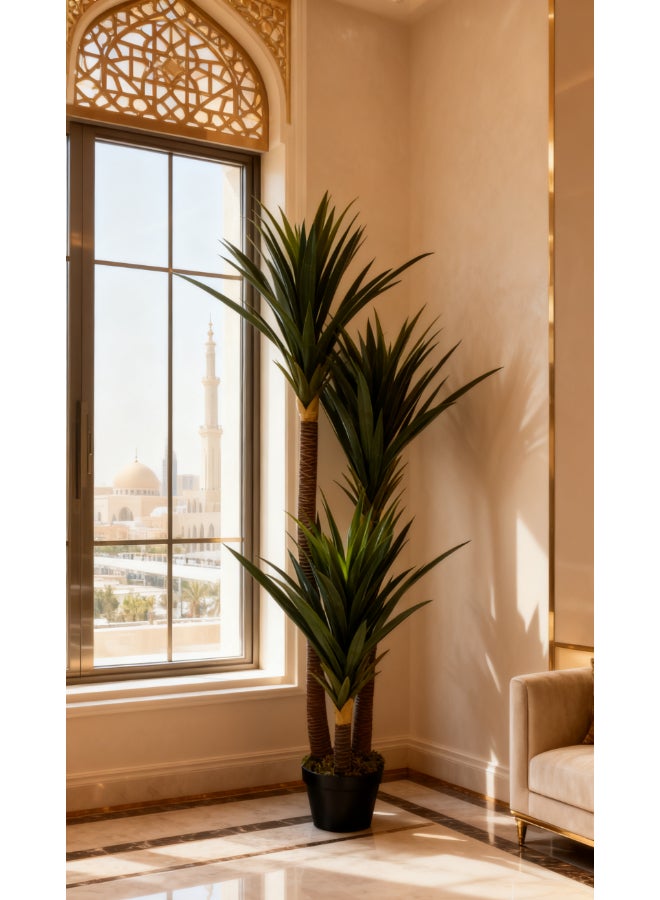 ايست من نون شجرة يوكّا الاصطناعية بارتفاع 150 سم (5 أقدام) مع وعاء | نبات أرضي بتصميم وملمس واقعي - أخضر | شجرة بتصميم طبيعي زخرفي للمنزل، غرفة المعيشة، غرفة الدراسة ومكاتب العمل - Image 4