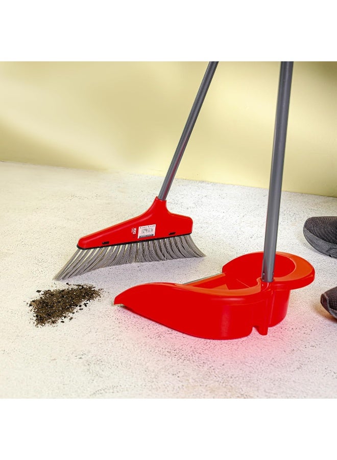 Delcasa Dustpan with Brush DC3283, Red - Image 2