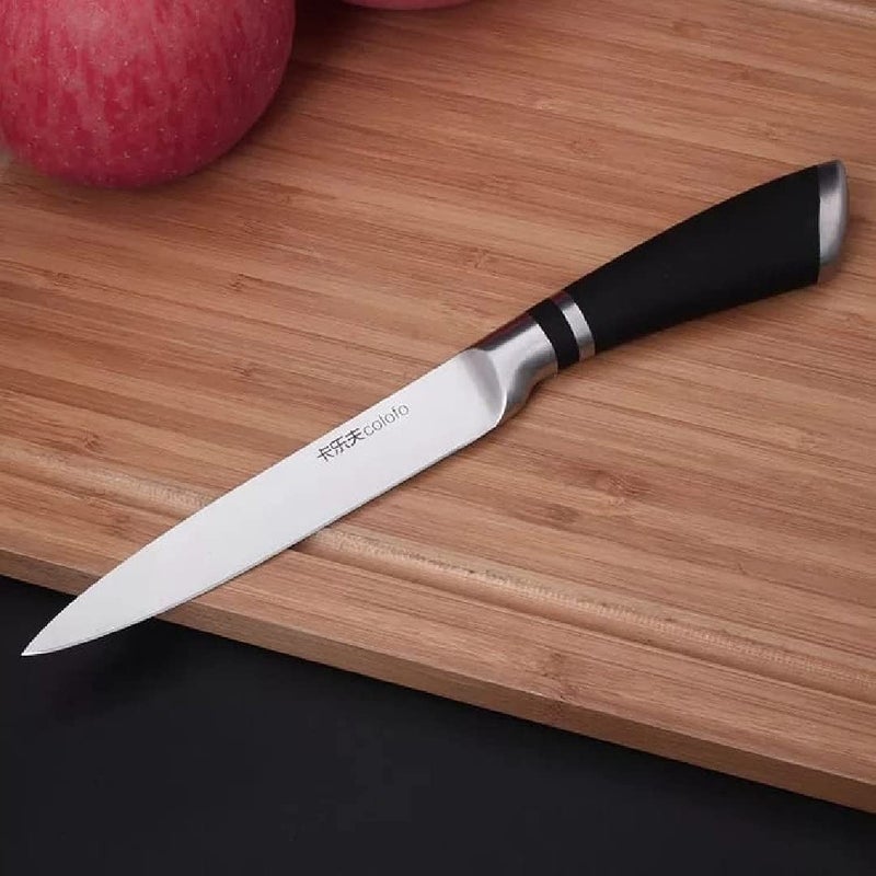 HEXONIQ 9 High Carbon Stainless Steel Paring Knife Ultra Sharp Cooking Knife with Ergonomic NonSlip Handle Rustproof Durable Blade Sharp Paring Knife SilverBlack Pack of 1 - Image 3