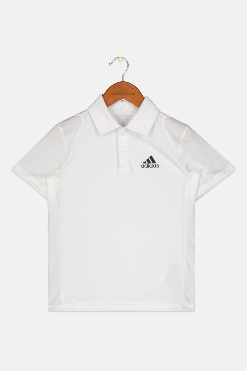 Adidas Kids Girl Sportswear Fit Club Tennis Polo Shirt, White - Image 1
