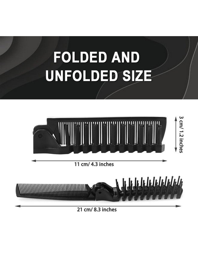 HQSLsund 20 عبوة من الأمشاط القابلة للطي مغلفة بشكل فردي مشط شعر محمول للسفر فرشاة شعر قابلة للطي أداة تصفيف مزدوجة الرأس للرجال والنساء أمشاط سوداء - Image 5
