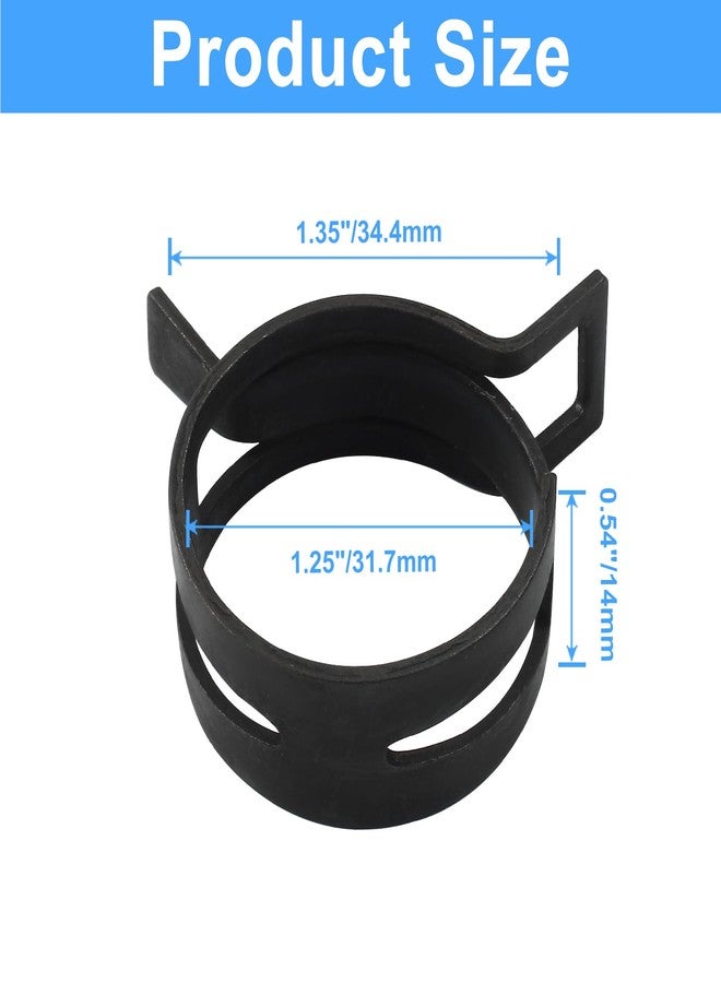Bivethoi 10Pcs Black Spring Band Clips 1.26" 32mm Air Hose Tube Water Pipe Fuel Hose Line Vacuum Hose Clamp, Fit 34.5-36mm OD - Image 3