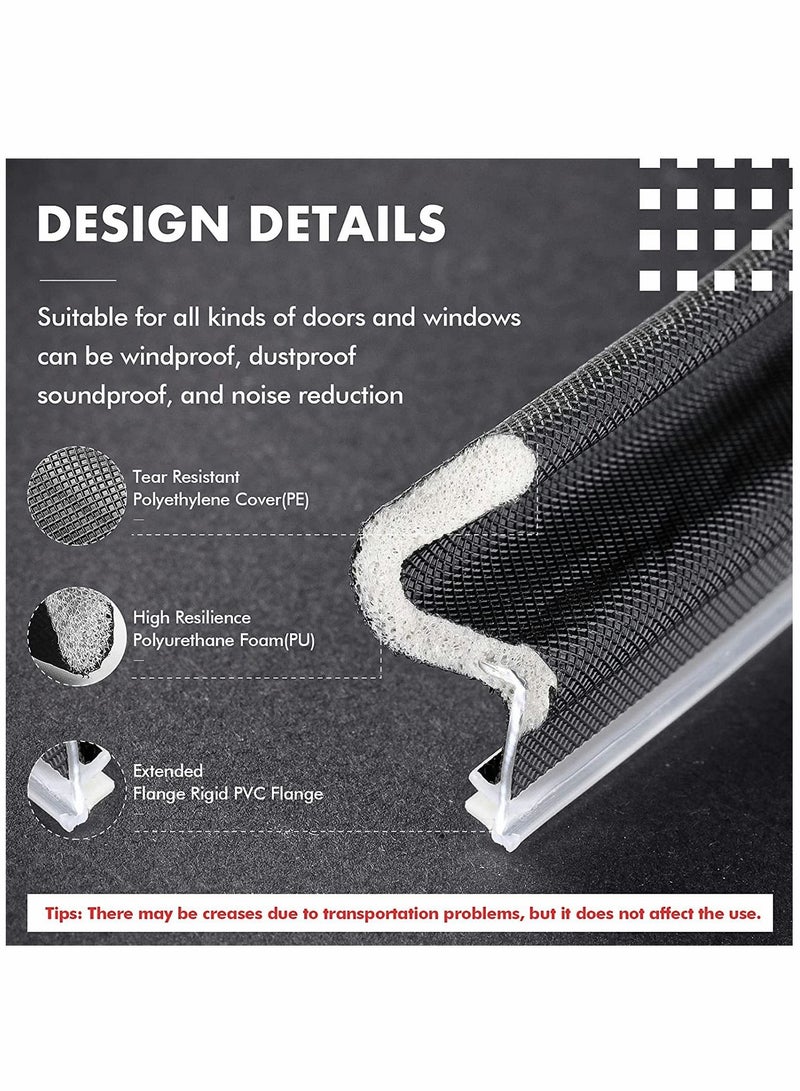 SYOSI Door Seals, Door Weather Stripping, Soundproof Door Seal, Shaped Foam Kerf Weather Stripping Door Frame Weather Stripping, for Doors Windows, Card Slot Installation Seals (Black,40 Feet 13Meter)  - Image 3