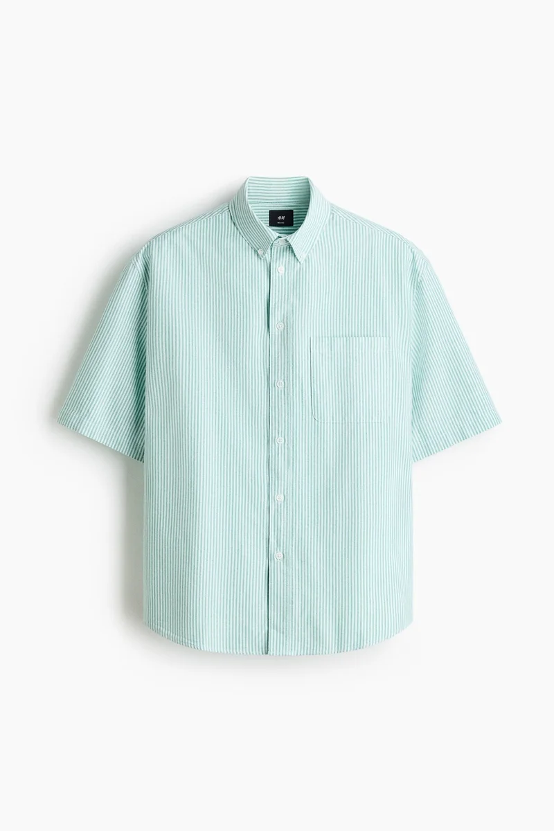 H&M  Relaxed Fit Short-sleeved Oxford shirt for Men | Best Price UAE