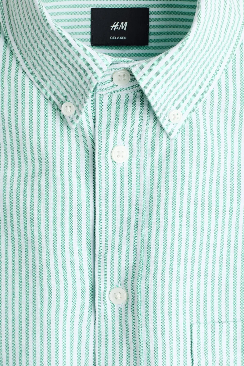 H&M  Relaxed Fit Short-sleeved Oxford shirt for Men | Best Price UAE
