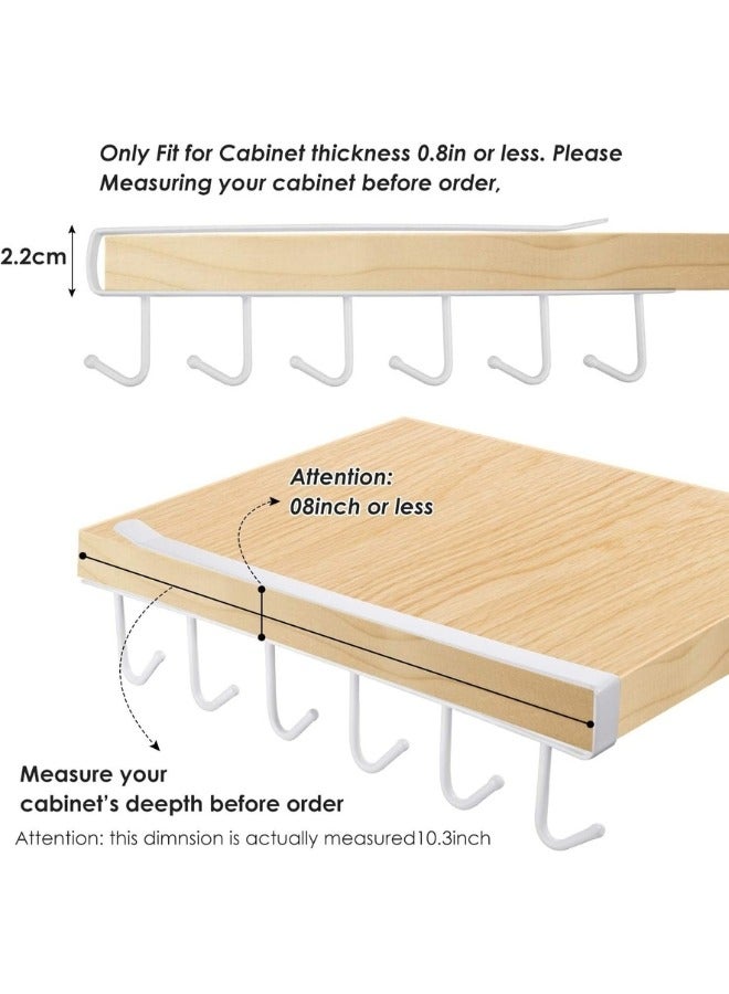 فالمر حامل أكواب القهوة المعدني متعدد الوظائف تحت الرف، منظم 6 خطافات لخزانة أو طاولة المطبخ - Image 4