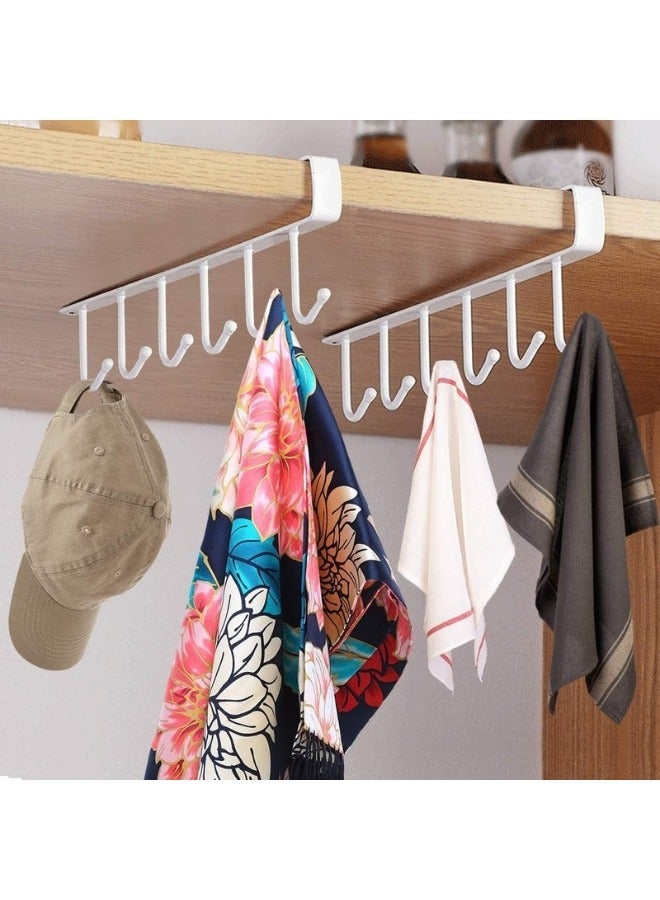 فالمر حامل أكواب القهوة المعدني متعدد الوظائف تحت الرف، منظم 6 خطافات لخزانة أو طاولة المطبخ - Image 3