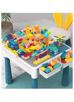 Dreamons Link Kids Activity Table Set With One Chairs and Building Block  with 4 Storage Boxes and 506 pcs Blocks for Toddlers Activity(61cm table)