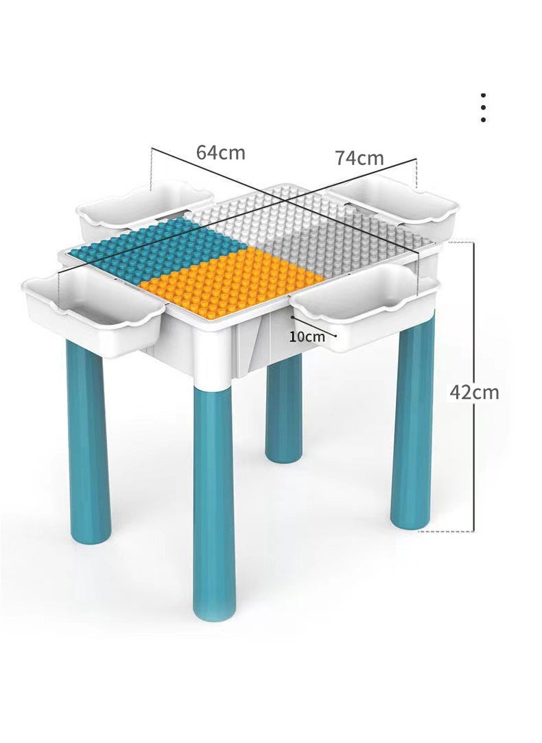 dreamons link - Dreamons Link Kids Activity Table Set With One Chairs and Building Block  with 4 Storage Boxes and 506 pcs Blocks for Toddlers Activity(61cm table) - Image 1