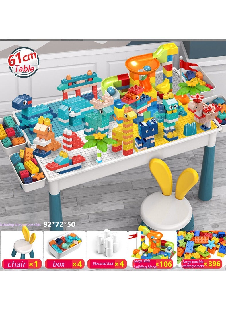 dreamons link - Dreamons Link Kids Activity Table Set With One Chairs and Building Block  with 4 Storage Boxes and 506 pcs Blocks for Toddlers Activity(61cm table) - Image 1