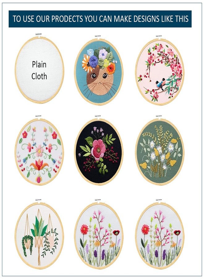 Dhruv Crafts Embroidery Beginners Kit Starter Kit for Beginners Embroidery Frame, Floss, Cutter, Glue & Measurement Tape Embroidery Needle & Sequins (10 Items) (Embroidery Beginners Kit, 6 Inches),Others, Multicolor - Image 3