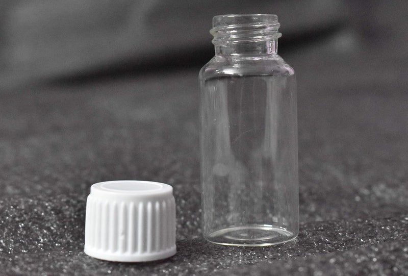 RITEDEAL 10ML transparent Clear glass bottles made from neutral glass type 1 for pharma pills chemical lab sample essential oil seeds gifts storage QTY 20 GLASS BOTTLES PACK with dropper plug - Image 1