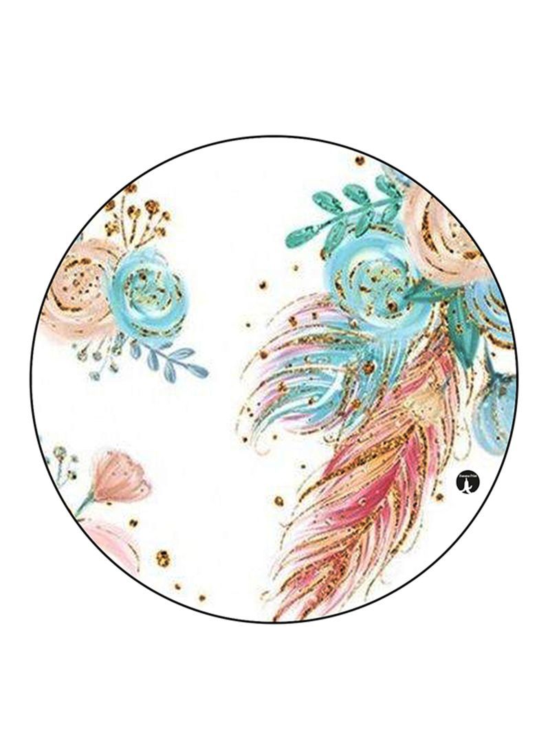 RKN Flowers Printed Mouse Pad Round  Multicolour