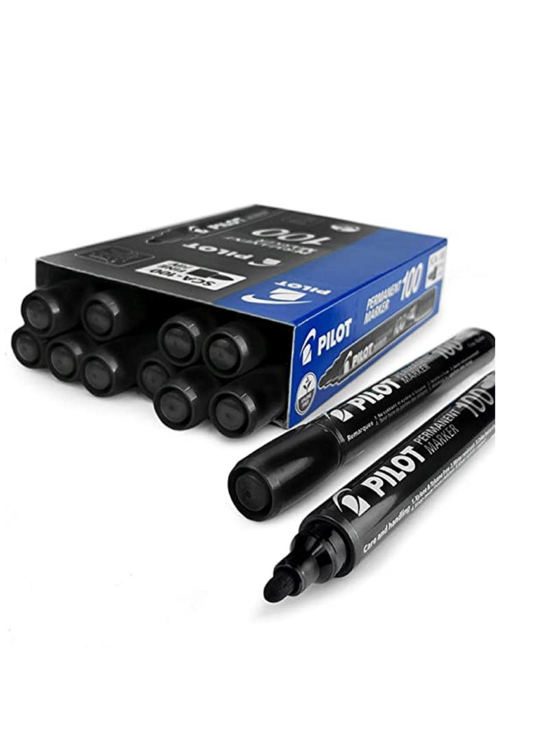 PILOT ماركر دائم أسود برأس مدبب 12 قطعة من بايلوت SCA-100 - Image 2