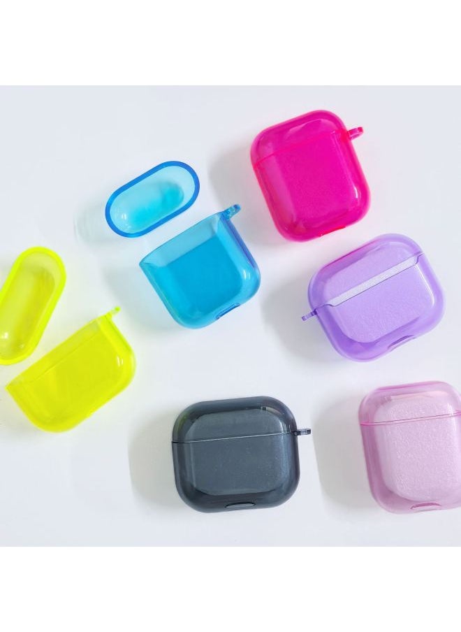 Generic - Applicable AirPods3 Headphone Case Soft TPU Apple AIPods Set 4 Fluorescent Transparent Color Bluetooth Earphone Case-Color:Light Blue-Applicable Models:AirPods Pro 2 - Image 1