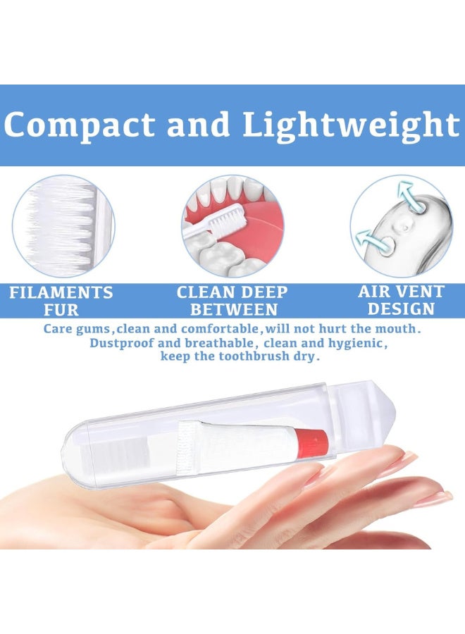جوي وورلد مجموعة مكونة من 8 قطع صغيرة من فرشاة الأسنان ومعجون الأسنان للسفر، فرشاة أسنان ناعمة قابلة للطي محمولة مع معجون أسنان للسفر ورحلات العمل والتخييم والأنشطة الخارجية - Image 5