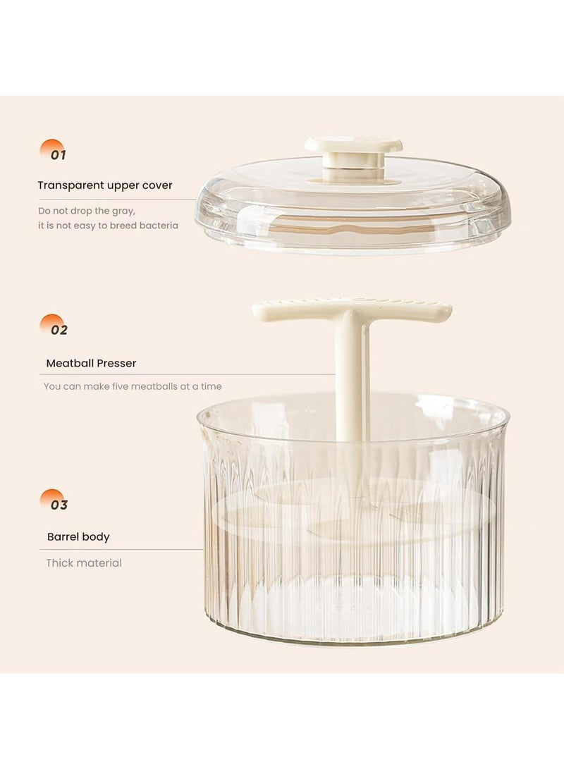 Oasisgalore 5-Ball Translucent Meatball Maker Tool with Round Storage Containers  - Image 2