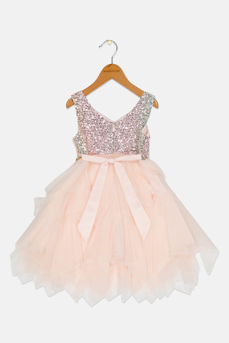 american Princess Toddlers Girl Textured Dress, Multicolor  - Image 2