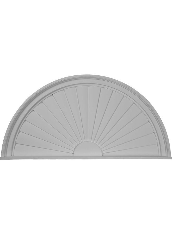 Ekena Millwork PED40X20X02SB 40-Inch W x 20-Inch H x 2-Inch P Half Round Sunburst Pediment - Image 1