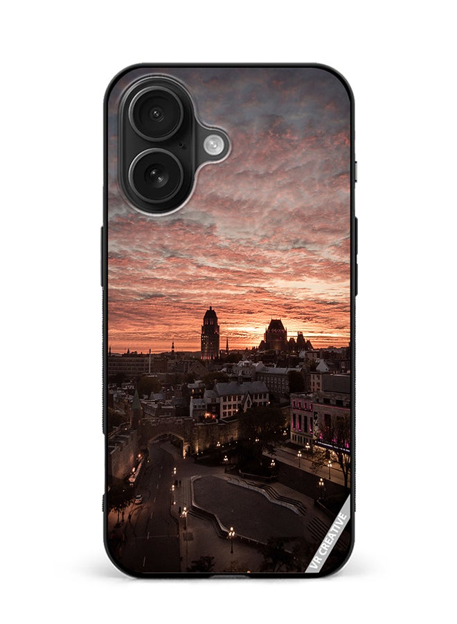 Protective Case Cover For Apple iPhone 16 Plus Quebec City Design Multicolour