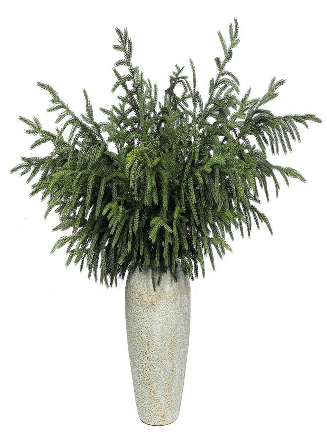 YXZZWL 8 Pcs Christmas Norfolk Pine Branches, 36 Inch Real Touch Artificial Norfolk Pine Branch Faux Cedar Pine Stem Fake Greenery Picks for Vase DIY Garland Wreath Home Garden Decoration - Image 1