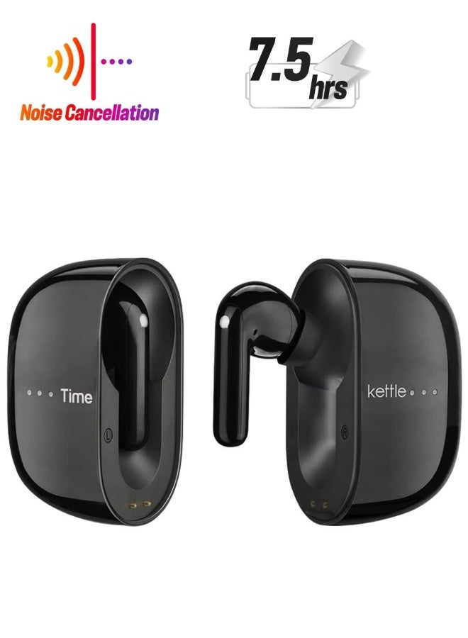 تايم كاتل Timekettle M3 - جهاز ترجمة فورية ثنائي الاتجاه، جهاز ترجمة لغات بـ 40 لغة و93 لهجة عبر الإنترنت والخارج، سماعات أذن ترجمة فورية مع تطبيق لـ iOS وAndroid (أسود) - Image 1