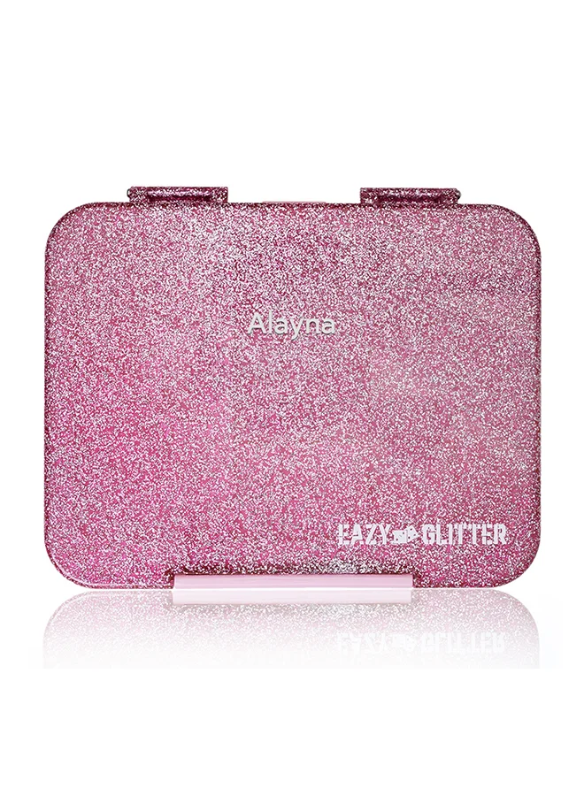 إيزي كيدز Eazy Kids - Personalized 6 & 4 Convertible Bento Lunch Box - Glitter Pink