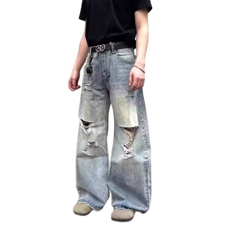Unisex Classic Denim Jeans Loose Fit Daily Outdoor Wear - Image 5