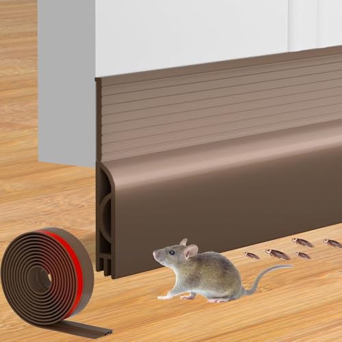 Nibbler 39 Inch Set of 2 Silicon Door Bottom Sealing Strip | Self Adhesive Door Gap Filler Rubber | Bottom Sealing Strip Guard | Protector from Cockroach, Insect, Bugs, Air & Dust (Brown, 39 Inch (2)) - Image 1