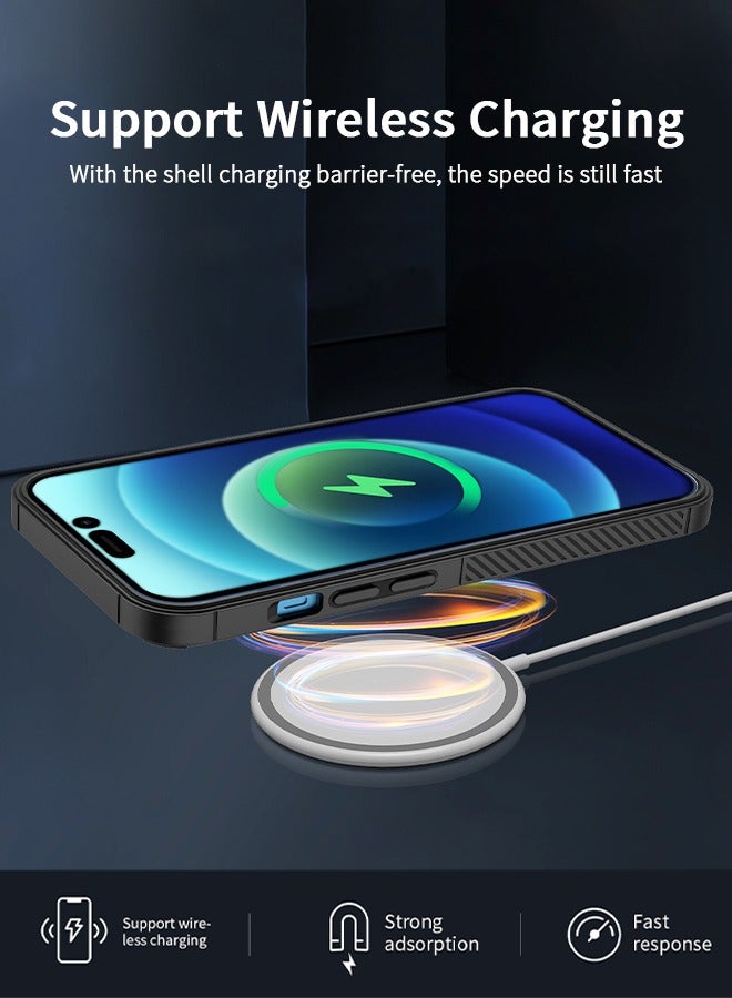 GROIC Designed for iPhone 14 Max Case, Grade Shockproof Case, TPU and Carbon Fiber Shockproof Phone Cover, Support Wireless Charging Phone shell for iPhone 14 Max 6.7 Inch - Image 5