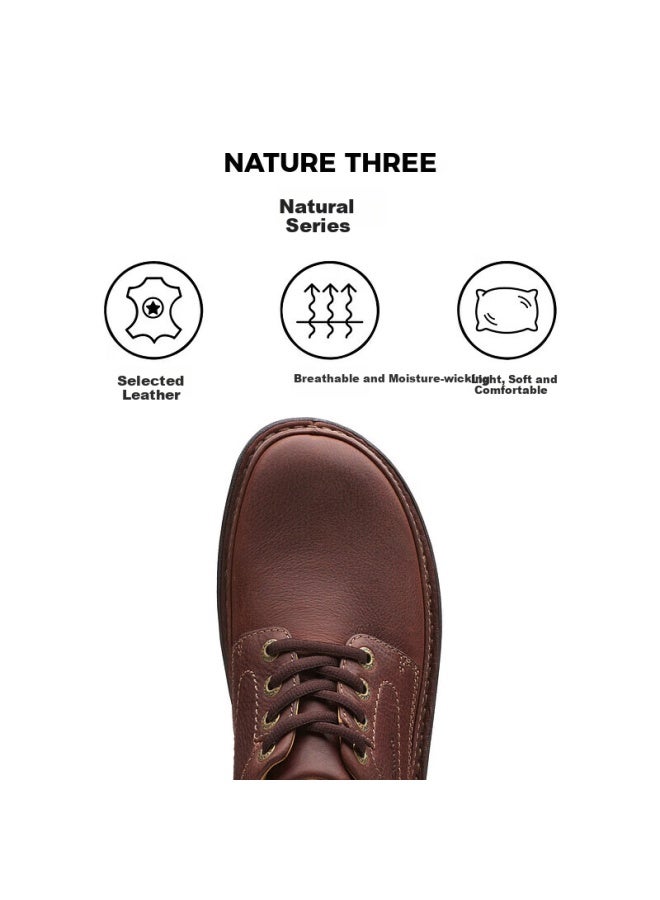 Clarks Nature Three Men's Leather Shoes, Classic Comfortable Breathable Business Casual Shoes, Flat Men's Shoes - Image 2