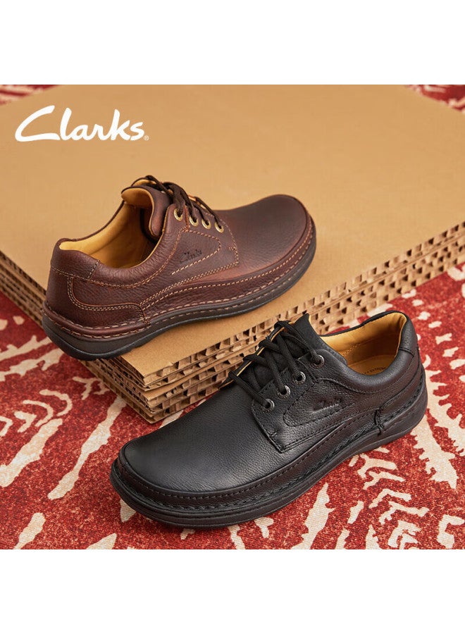 Clarks Nature Three Men's Leather Shoes, Classic Comfortable Breathable Business Casual Shoes, Flat Men's Shoes - Image 1