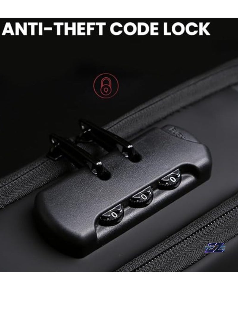 ELTRAZONE Waterproof Leather Crossbody Sling Bag with USB Charging Port for Men and Women – Stylish Shoulder Backpack for Travel and Outdoor Adventures  - Image 3