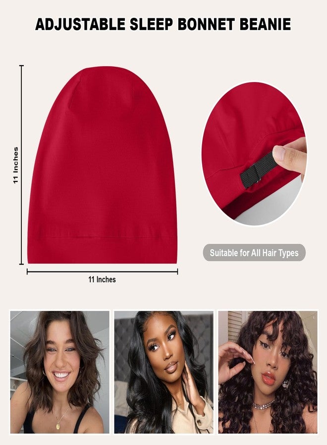 ZHENSILK 4Pcs Silk Satin Lined Sleep Cap Bonnets for Women Men, Adjustable Satin Bonnet for Sleeping Hair Wrap Slouchy Beanie Hat for Curly Hair and Braids - Image 5