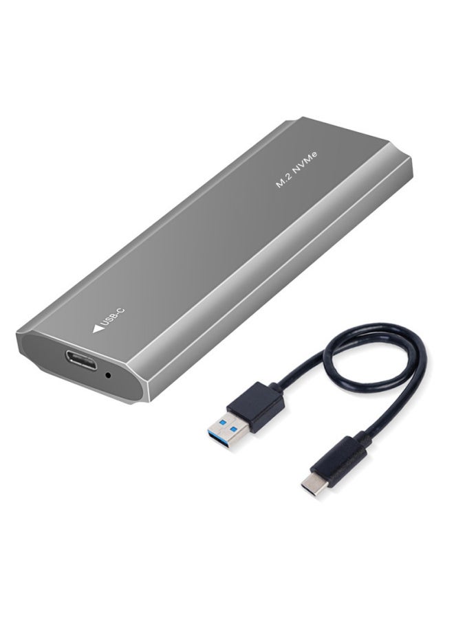 ماركة غير محددة صندوق القرص الصلب الخالي من البراغي بسرعة 10 جيجابت في الثانية M.2 NVMe SATA بروتوكول مزدوج 9210B سبائك الألومنيوم يدعم 2 تيرابايت - اللون: رمادي بروتوكول NVME مع خط واحد  - Image 1