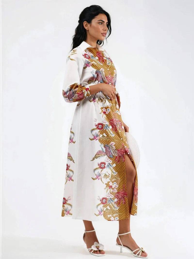 Jennyfer Floral Belted Midi Dress