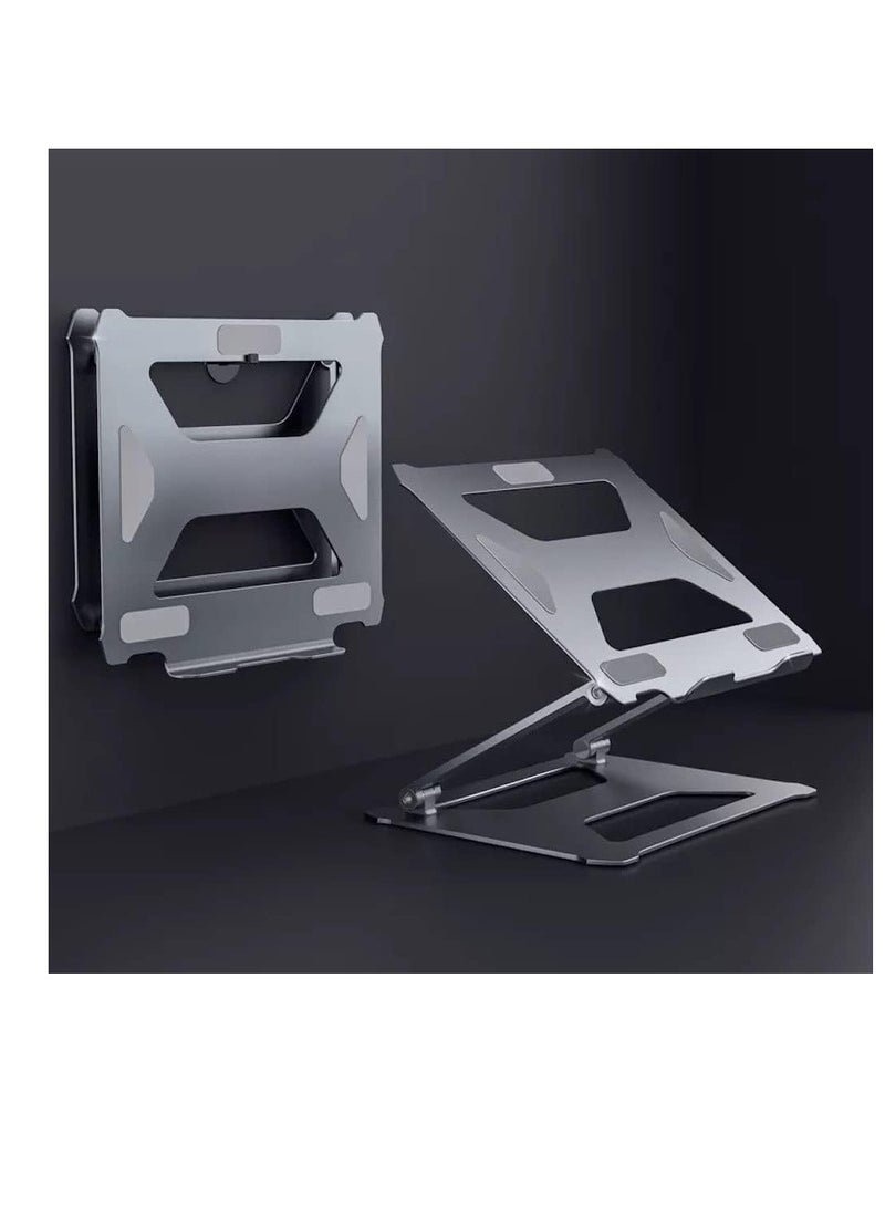 Aluminum Alloy Foldable Adjustable Laptop Stand for Notebook and Laptop Compatible with 14-17.3 - 17.3 Inch Boneroy, Silver - Image 4
