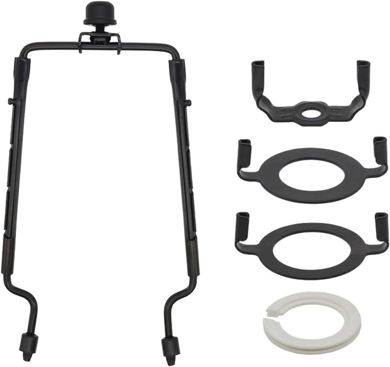 Versatile 8 Inch Adjustable Lamp Harp Kit Metal Shade Stand with Conversion Ring(Black) - Image 1
