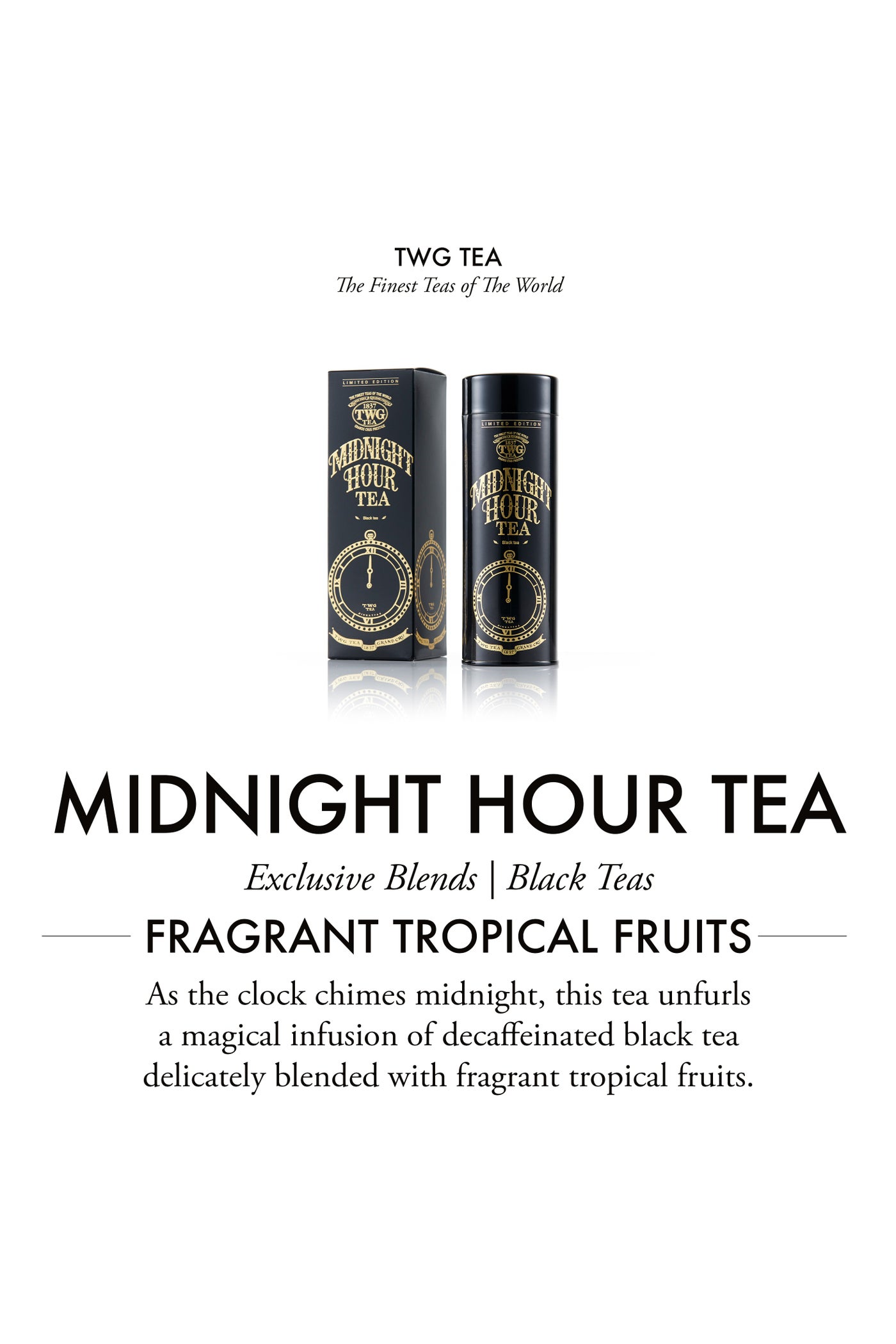 TWG Tea Midnight Hour Tea, Loose Leaf Decaf Black Tea in Haute