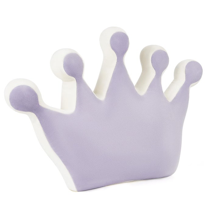 CROWN SHAPED THROW PILLOWSFLUFFY PLUSH DECORATIVE PILLOWS SOFT PLUSH FOR GIRLS BOYS IN TODDLER KIDS ROOM DECORATION PURPLE