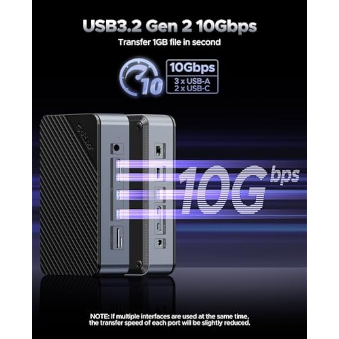 rayihni محطة إرساء USB-C من ORICO 12 في 1 مع حاوية SSD مزدوجة - تدعم M.2 NVME/SATA ومحركات SATA 2.5"/3.5" تصل سعتها إلى 26TB، USB بسرعة 10GBPS، HDMI بدقة 4K@60HZ D35M2-V1 - Image 3