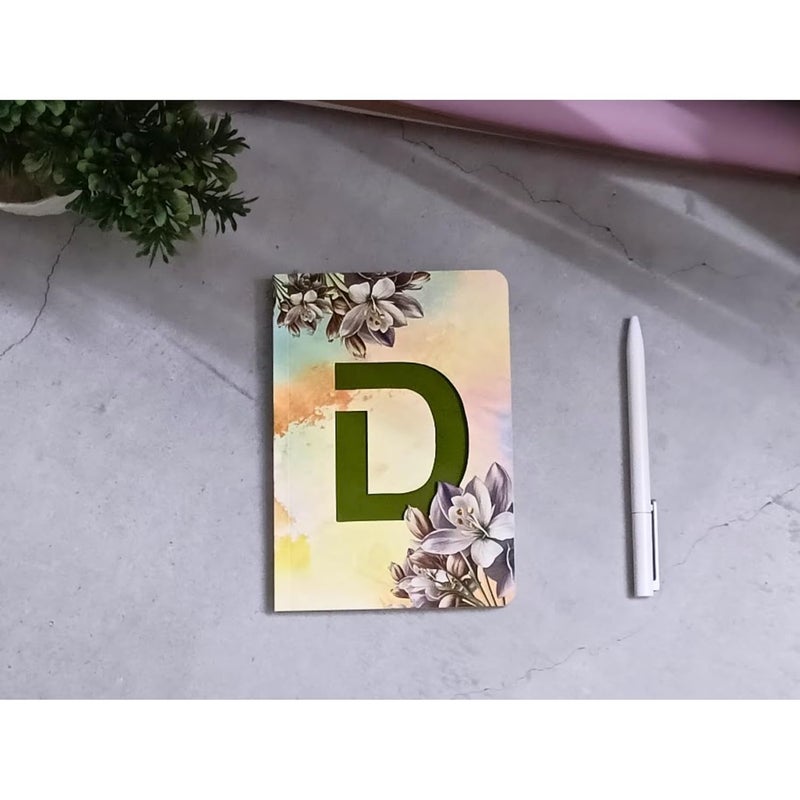CRAFTOPIX Initial Alphabet D Lasercut Soft Bound Diary Notebook | B6 Size 6" x 4.9" Undated 192 Pages, 80 GSM | Perfect Binding Diary for Office, Personal Diary, Journaling - Image 2