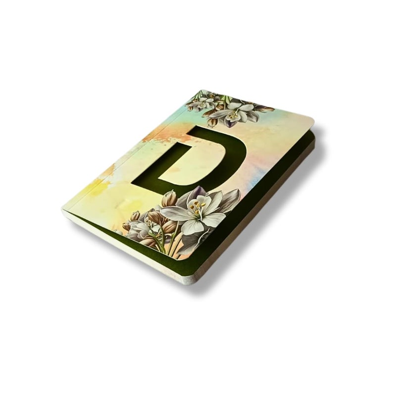 CRAFTOPIX Initial Alphabet D Lasercut Soft Bound Diary Notebook | B6 Size 6" x 4.9" Undated 192 Pages, 80 GSM | Perfect Binding Diary for Office, Personal Diary, Journaling - Image 1