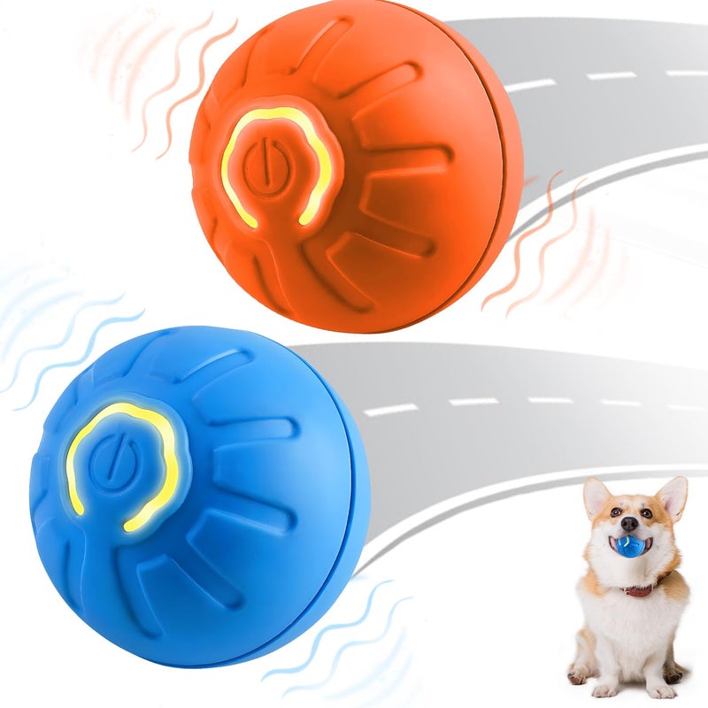 Diehous 2 Pcs Shaky Ball Toy for Dogs,2025 New Shaky Dog Ball,Upgrad Interactive Dog Ball Automatic Moving Dog Toy Ball,USB Rechargeable Vibrating Dog Ball Remote Control Pet Ball for All Dogs(Orange+Blue) - Image 1