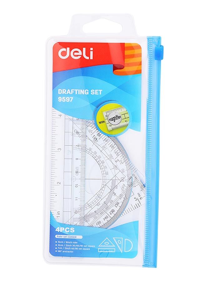 Deli Ruler Set 4 Pcs With Protector - Image 2