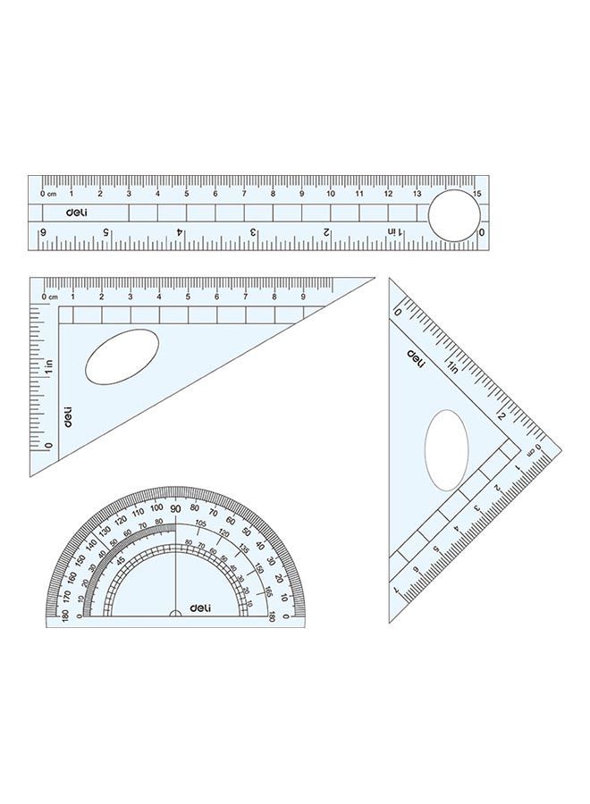 Deli Ruler Set 4 Pcs With Protector - Image 1