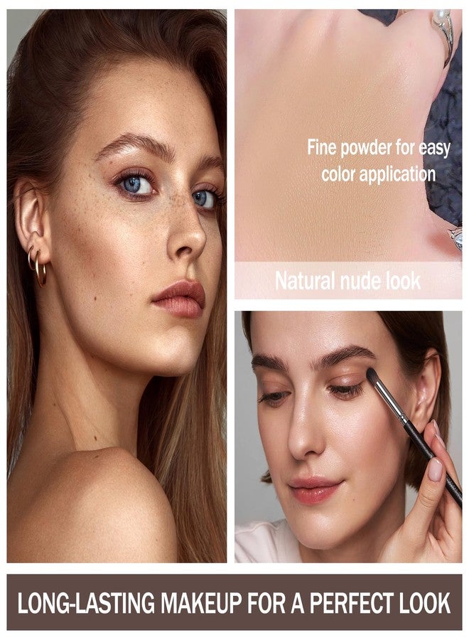 WENJLYJ 9 Colors Matte Naked Eyeshadow Palette, Mini Matte Eye Shadow Pallet, Neutral Nude Shades for Natural Makeup, Naked Eye Shadow Pallet with 3 Eyeshadow Brush for Women - Image 4