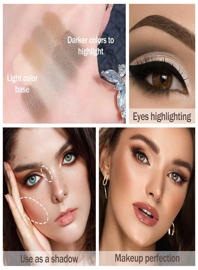 WENJLYJ 9 Colors Matte Naked Eyeshadow Palette, Mini Matte Eye Shadow Pallet, Neutral Nude Shades for Natural Makeup, Naked Eye Shadow Pallet with 3 Eyeshadow Brush for Women - Image 3